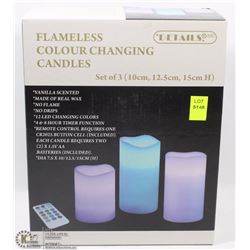 3PK REMOTE CONTROL PILLAR CANDLES