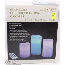 3PK REMOTE CONTROL PILLAR CANDLES