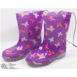 PAIR OF "GIRLS" LITE UP RUBBER BOOTS SIZE 5