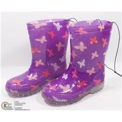 PAIR OF "GIRLS" LITE UP RUBBER BOOTS SIZE 6