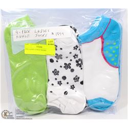 9PK LADIES ANKLE SOCKS