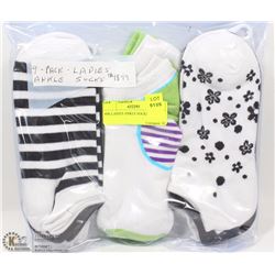 9PK LADIES ANKLE SOCKS