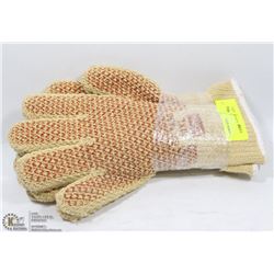 2 PAIR OF GLOVES WITH PVC GRIPS