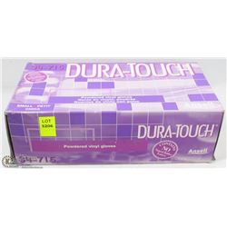 CASE OF 100 DURA TOUCH POWDERED VINYL GLOVES SZ SM