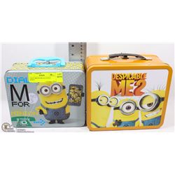 2 NEW MINION METAL LUNCH BOXES