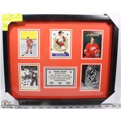 GORDIE HOWE DETROIT RED WINGS FRAMED CARDS