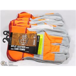 6 PAIRS BOB DALE SPLIT LEATHER GLOVES