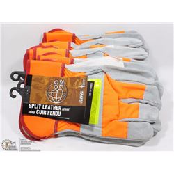 6 PAIRS BOB DALE SPLIT LEATHER GLOVES