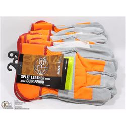 6 PAIRS BOB DALE SPLIT LEATHER GLOVES
