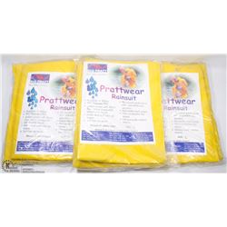 LOT OF 3  PRATTWEAR RAINSUIT SIZE LARGE