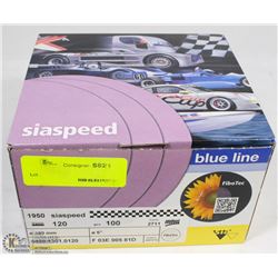 BOX OF 100 COUNT OF 6" 120 GRIT ROUND SANDING DISK
