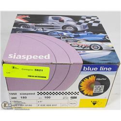 BOX OF 100 COUNT OF 6" 180 GRIT ROUND SANDING DISK