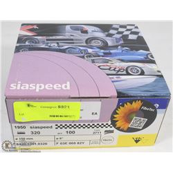 BOX OF 100 COUNT OF 6" 320 GRIT ROUND SANDING DISK