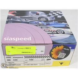 BOX OF 100 COUNT OF 6" 320 GRIT ROUND SANDING DISK