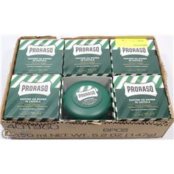 LOT OF 6 PRORASO SHAVING SOAP IN A BOWL