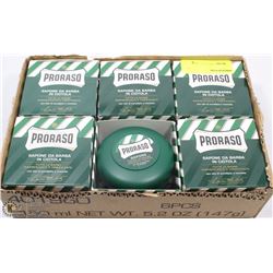 LOT OF 6 PRORASO SHAVING SOAP IN A BOWL