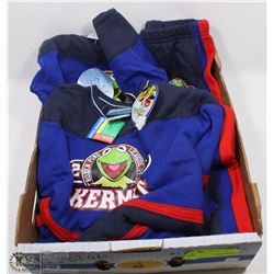 LOT OF 2 KERMIT THE FROG SWEATSUITS SIZE 3 & 3X