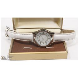 NEW LADIES WATCH WHITE BAND, JAPAN MOVEMENT