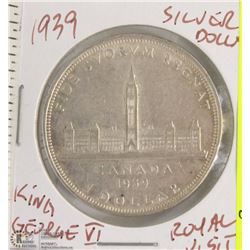 CANADIAN 1939 SILVER DOLLAR KING GEORGE VI ROYAL