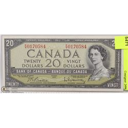 CANADIAN 1954 $20 UNC BANK NOTE