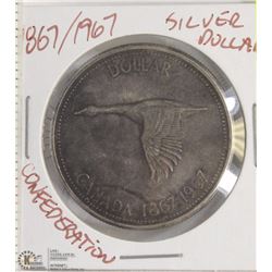 CANADIAN 1867/1967 CONFEDERATION SILVER DOLLAR