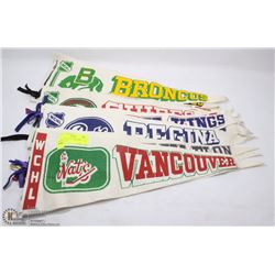 LOT OF 17 W.C.H.L PENNANTS -  ALL DIFFERENT
