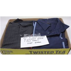 FLAT OF MENS CLOTHES SIZE SMALL INCLUDES