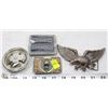 Image 1 : LOT OF 4 ASSORTED METAL BELT BUCKLES