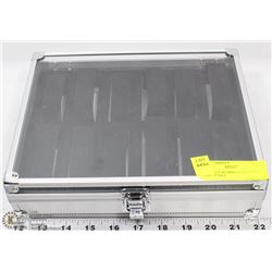 12 WATCH  ALUMINUM DISPLAY CASE  10"X8.5"