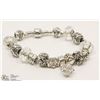Image 1 : PANDORA STYLE BRACELET WITH CLEAR & SILVER COLOR