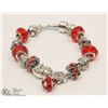 Image 1 : PANDORA STYLE BRACELET WITH RED & SILVER COLOR