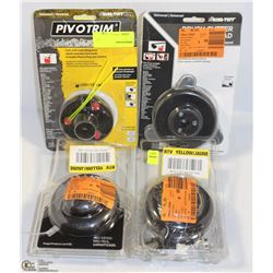 LOT OF 4 ASSORTED REPLACEMENT WEED WACKER HEADS