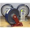 Image 1 : LOT OF 3 HEAVY DUTY 6" CASTORS, 2-SWIVEL