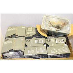CASE OF 9 NEW INCANDESCENT HEADLIGHTS