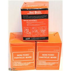 3 BOXES OF NON TOXIC PARTICULATE MASKS