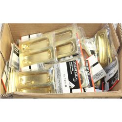 CASE OF 41 BRASS PLATED FLUSH DOOR PULLS