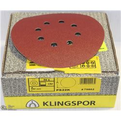 BOX OF 24 KLINGSPORE SANDING PADS - 8 HOLES