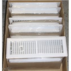 LOT OF 10 WHITE HEAT DUCT COVERS 14" X 4"