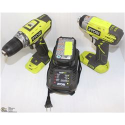 RYOBI DRILL DRIVER AND HAMMER DRILL