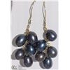 Image 1 : #2-14K YELLOW GOLD PEACOCK PEARL CLUSTER EARRINGS