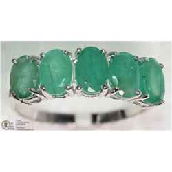 #8-10K WHITE GOLD MAY BIRTHSTONE EMERALD RING