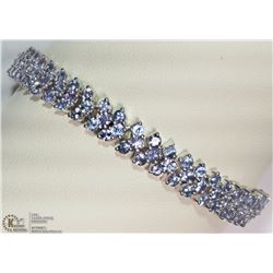 #29-STERLING SILVER 144 TANZANITE BRACELET