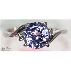 #30-14K WHITE GOLD TANZANITE & DIAMOND RING