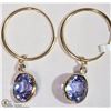 Image 1 : #39-14K YELLOW GOLD TANZANITE & DIAMOND EARRINGS