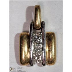 #45-14K Y&W GOLD 3 CHANNEL SET DIAMOND PENDANT