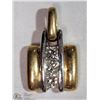 Image 1 : #45-14K Y&W GOLD 3 CHANNEL SET DIAMOND PENDANT