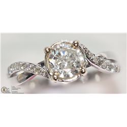 #50-14K W.GOLD DIAMOND CENTRE W/ 18 DIAMOND RING