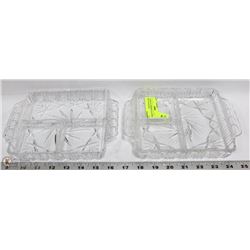 PAIR OF PINWHEEL CRYSTAL PLATTERS