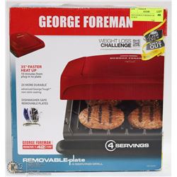 RED GEORGE FOREMAN GRILL  NEW IN BOX