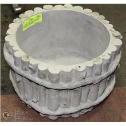 CONCRETE TWIG STYLE BUCKET PLANTER 11 IN. WIDE